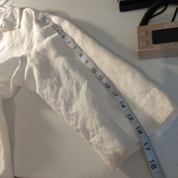 Style & Co. Collection White Linen Blend 3/4 Sleeve Blouse Top Women's Size 16 - Picture 8 of 10